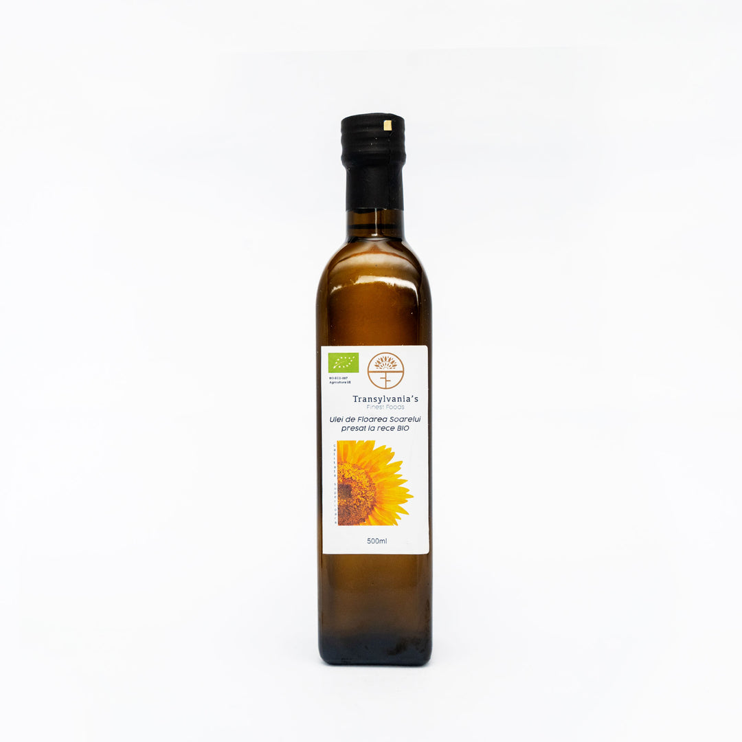 Ulei de Floarea Soarelui presat la rece BIO 500ml Transylvania’s Finest Foods